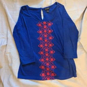 Lucky Brand medium blue & red top